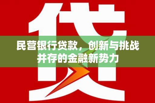 响水民营银行贷款，创新与挑战并存的金融新势力