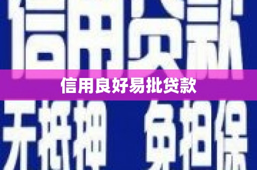 响水信用良好易批贷款