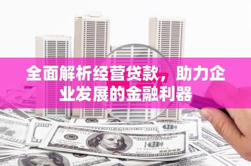 响水全面解析经营贷款，助力企业发展的金融利器