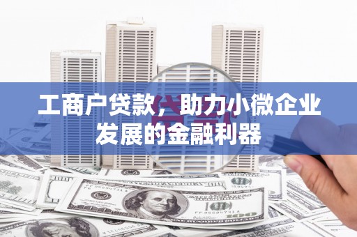响水工商户贷款，助力小微企业发展的金融利器