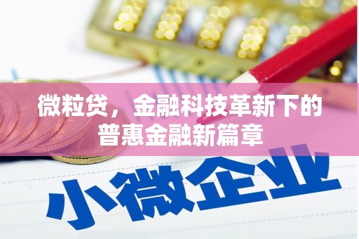 响水微粒贷，金融科技革新下的普惠金融新篇章