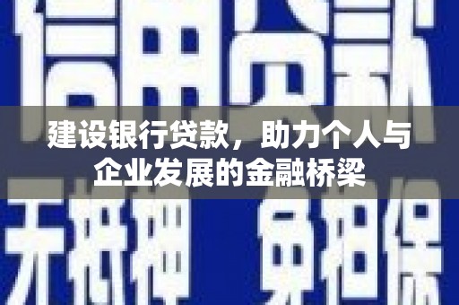 响水建设银行贷款，助力个人与企业发展的金融桥梁