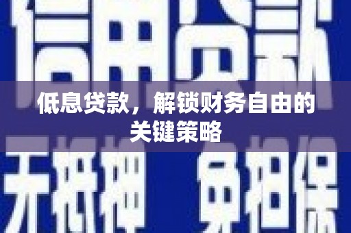 响水低息贷款，解锁财务自由的关键策略