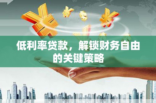 响水低利率贷款，解锁财务自由的关键策略