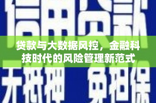 响水贷款与大数据风控，金融科技时代的风险管理新范式