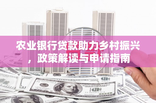 响水农业银行贷款助力乡村振兴，政策解读与申请指南