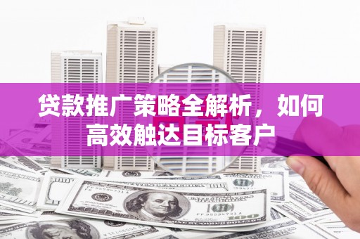 响水贷款推广策略全解析，如何高效触达目标客户