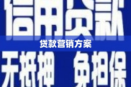 响水贷款营销方案