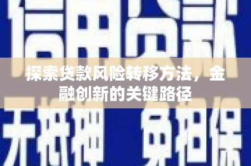响水探索贷款风险转移方法，金融创新的关键路径