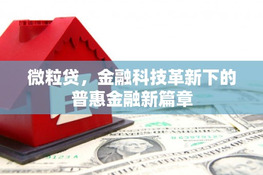 响水微粒贷，金融科技革新下的普惠金融新篇章