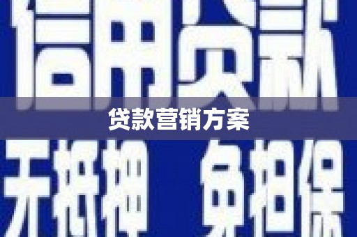 响水贷款营销方案